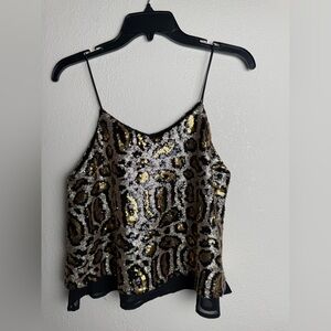 Love Encounter Women Size S/M Animal‎ Print Elegant Sequins Camisole